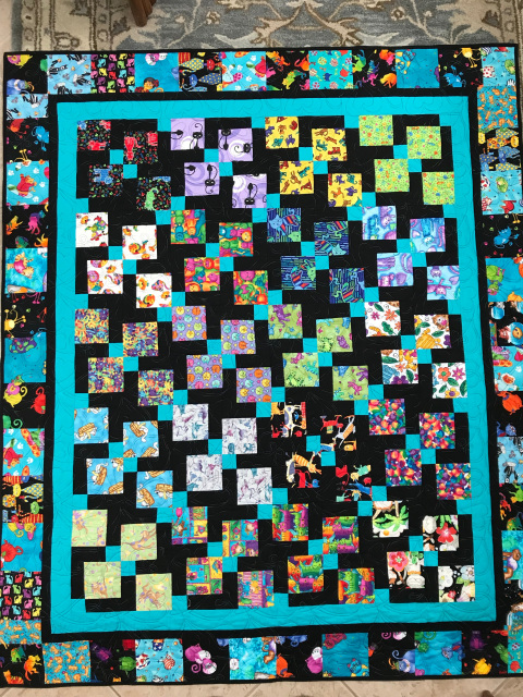 Disappearing Cats Throw Quilt